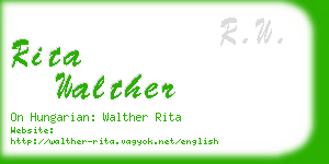 rita walther business card